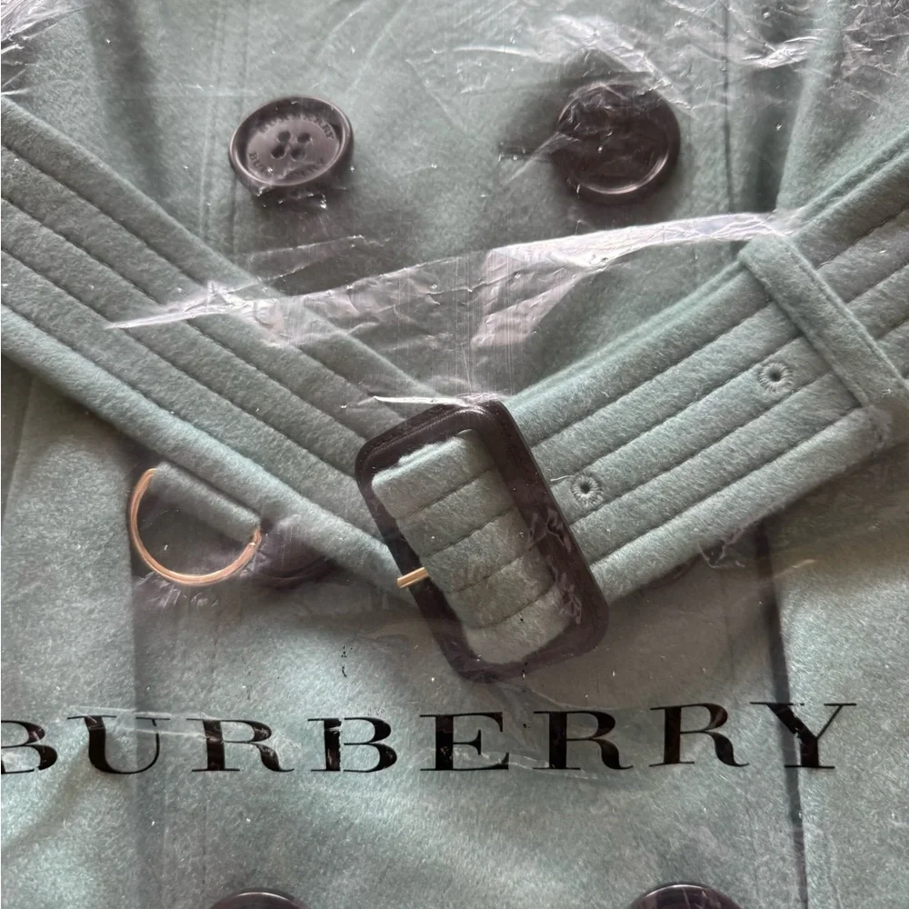 Burberry Mint Green Trench Coat - Picture 2 of 7